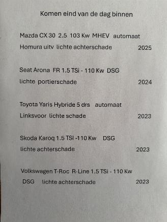 Avarii autoturisme Mazda CX-30 2.5  - 103 Kw MHEV. Automaat Homura 2025/9