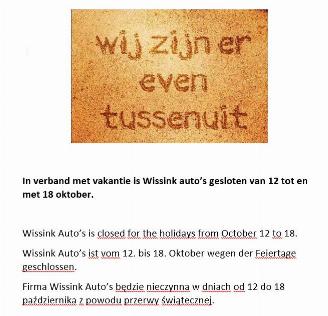Schadeauto Fiat  WEGENS VAKANTIE GESLOTEN 12 tm 18 OKTOBER 2026/10