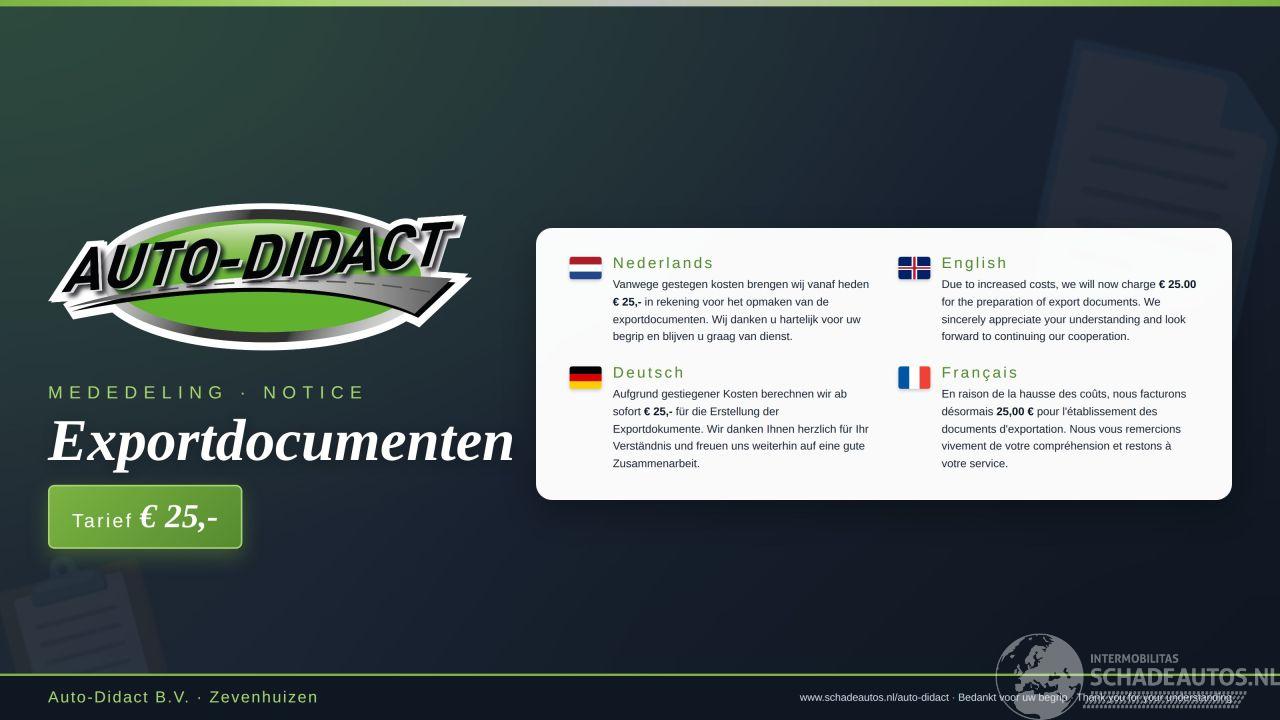 Audi  export / douane / tenaamstelling tarief