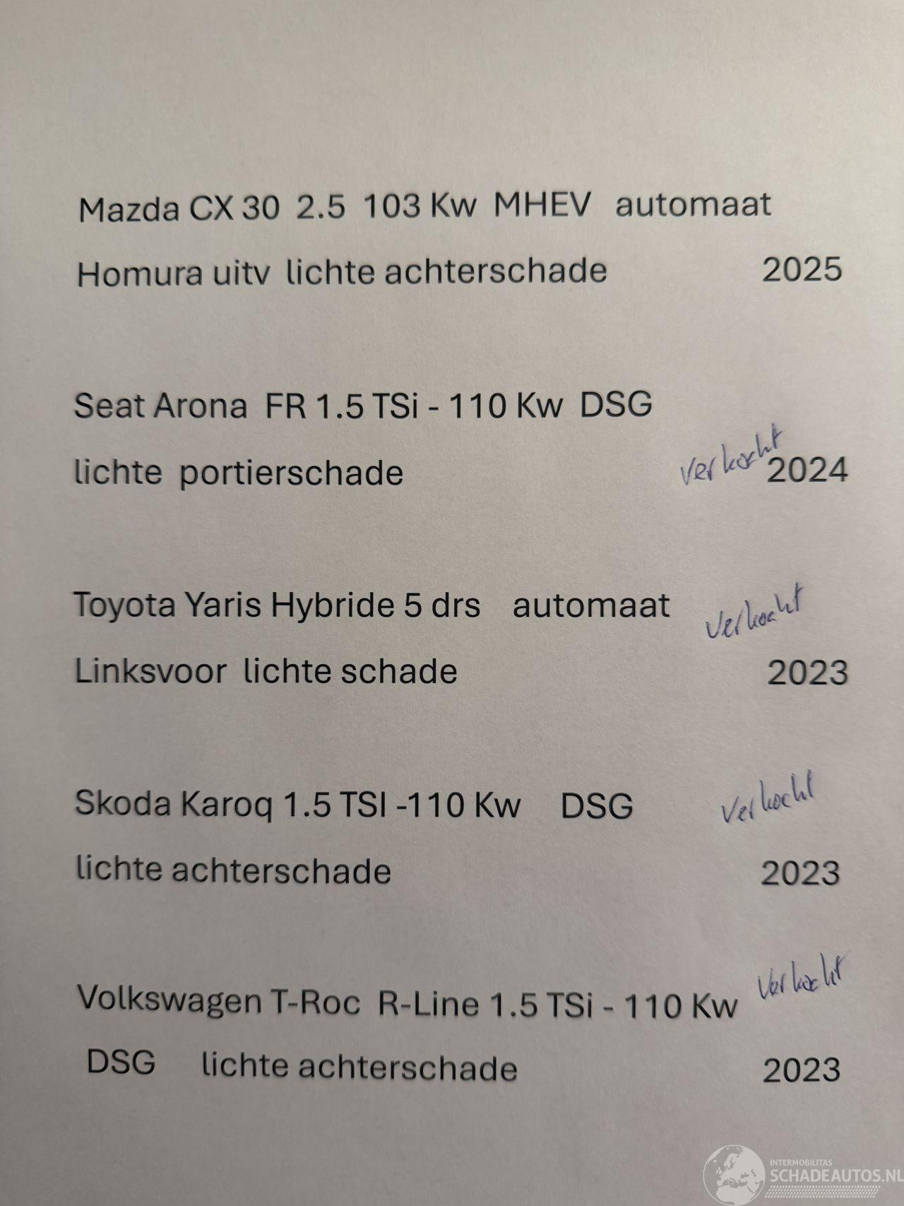 Mazda CX-30 2.5  - 103 Kw MHEV. Automaat Homura